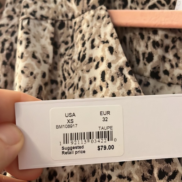 BB Dakota Animal Print Cinched Waist Puff Sleeve  XS dress - Picture 2 of 2